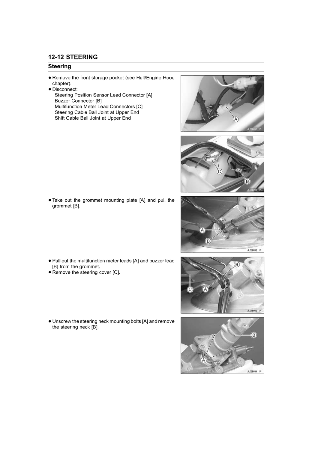 Kawasaki STX-15F service manual Steering 