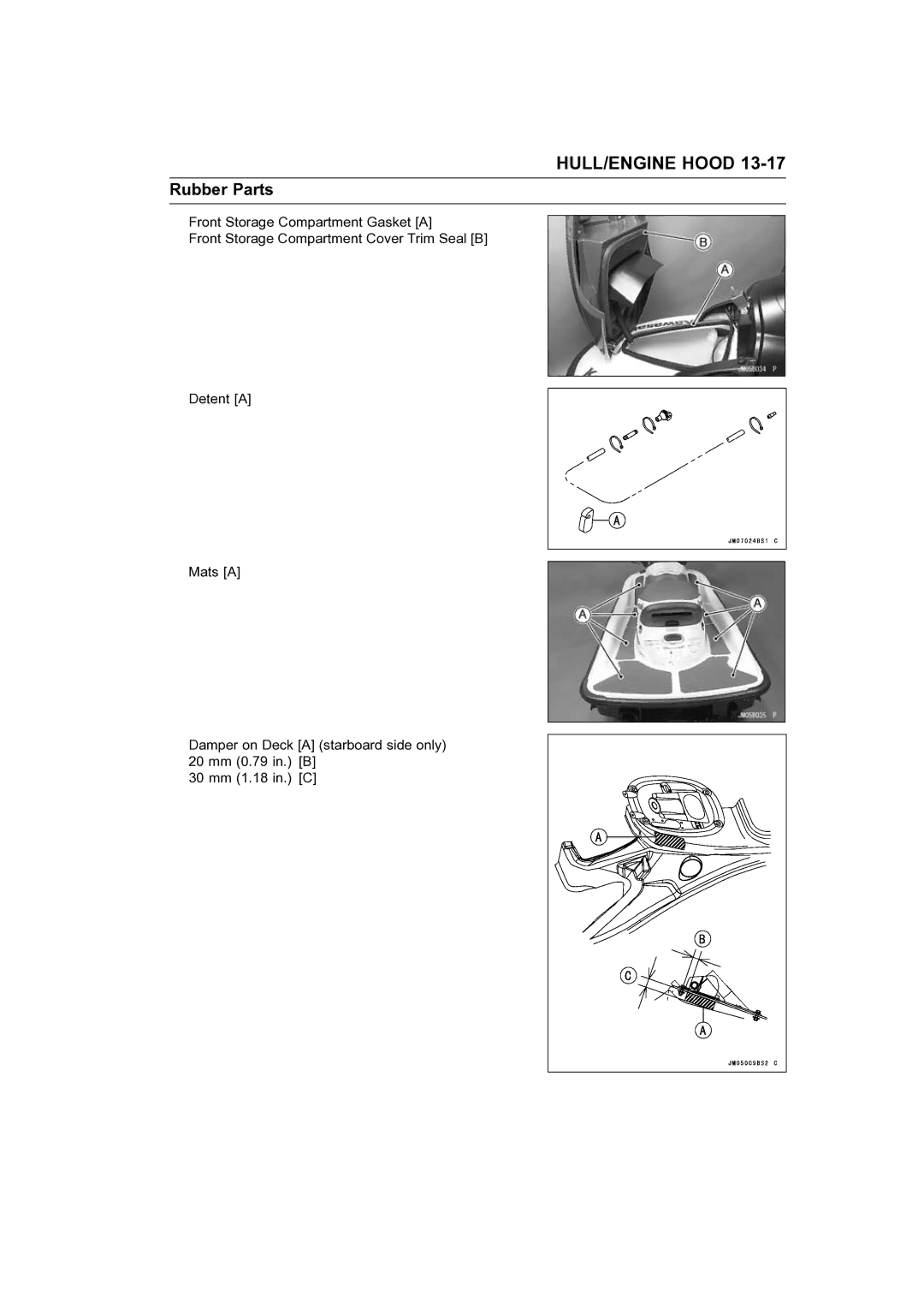 Kawasaki STX-15F service manual HULL/ENGINE Hood 