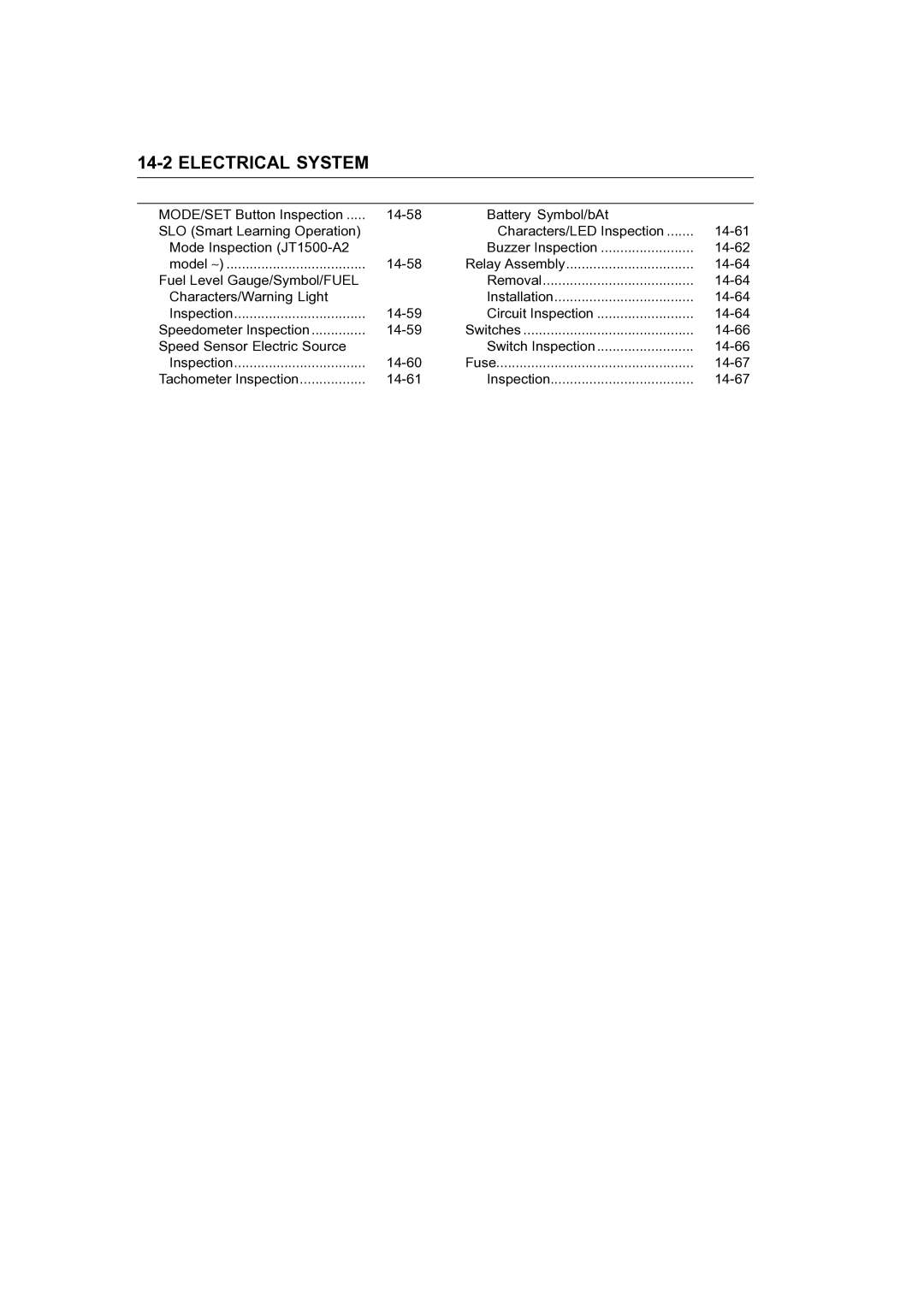 Kawasaki STX-15F service manual Electrical System 