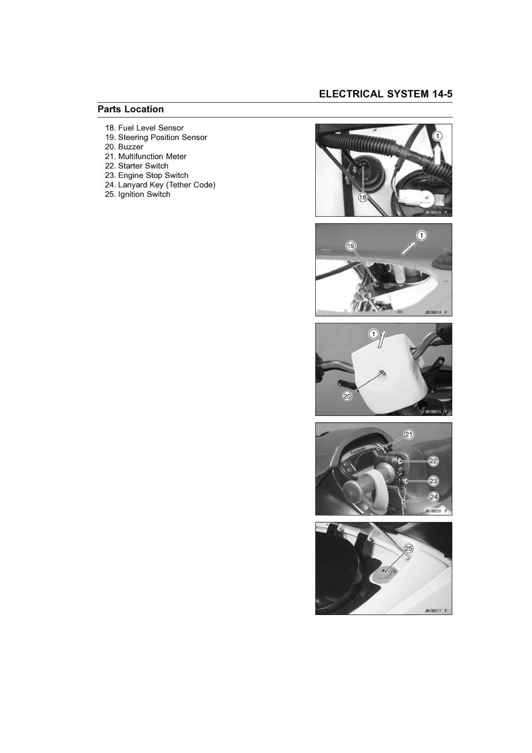 Kawasaki STX-15F service manual Electrical System 