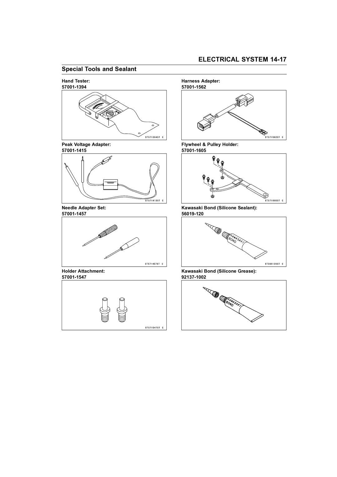 Kawasaki STX-15F service manual Electrical System 