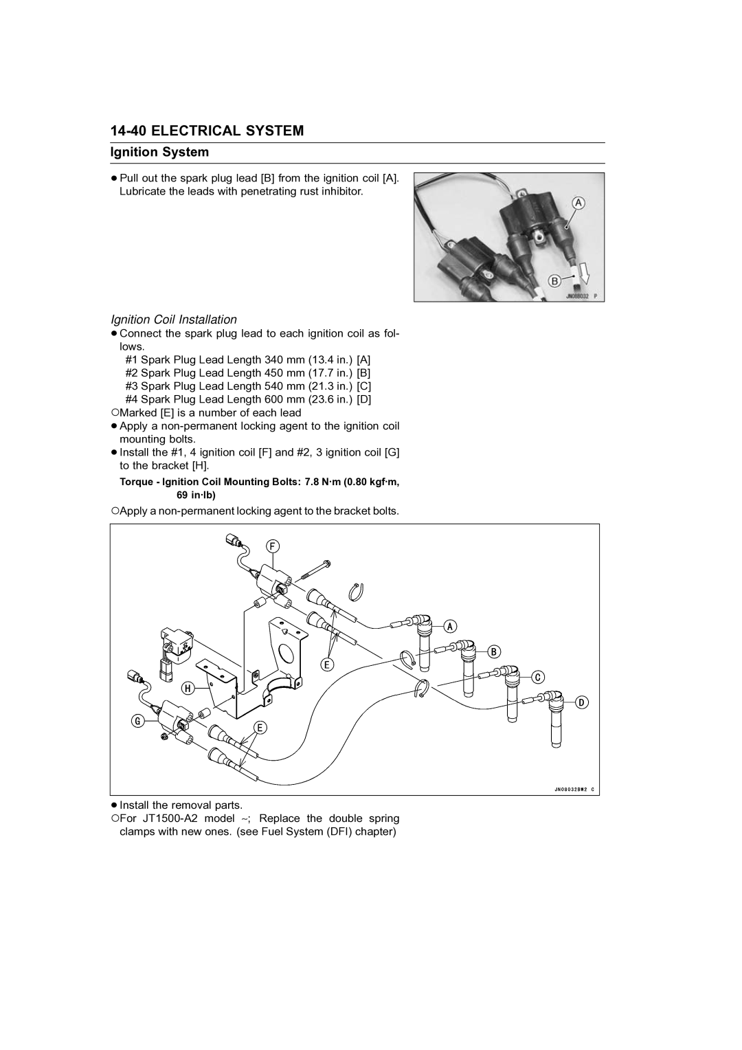 Kawasaki STX-15F service manual Ignition Coil Installation 