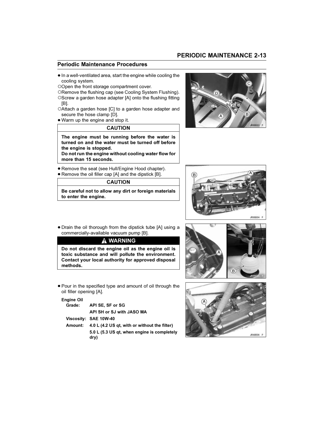 Kawasaki STX-15F service manual Dry 