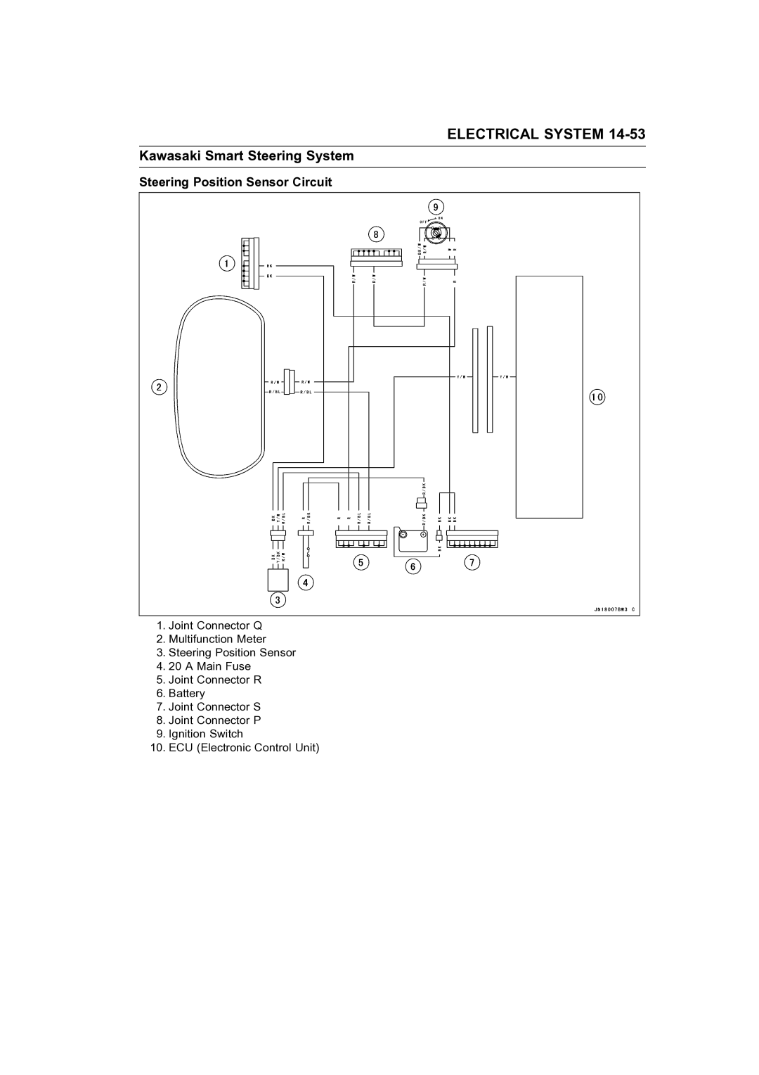 Kawasaki STX-15F service manual Steering Position Sensor Circuit 