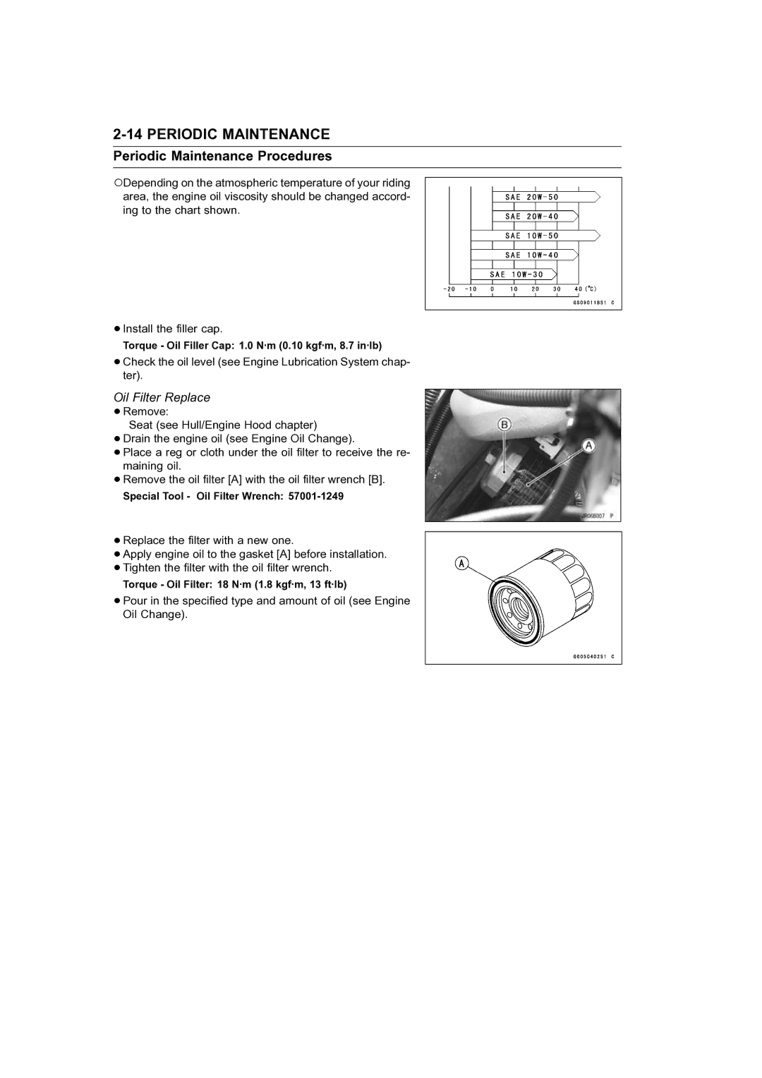 Kawasaki STX-15F service manual Oil Filter Replace 