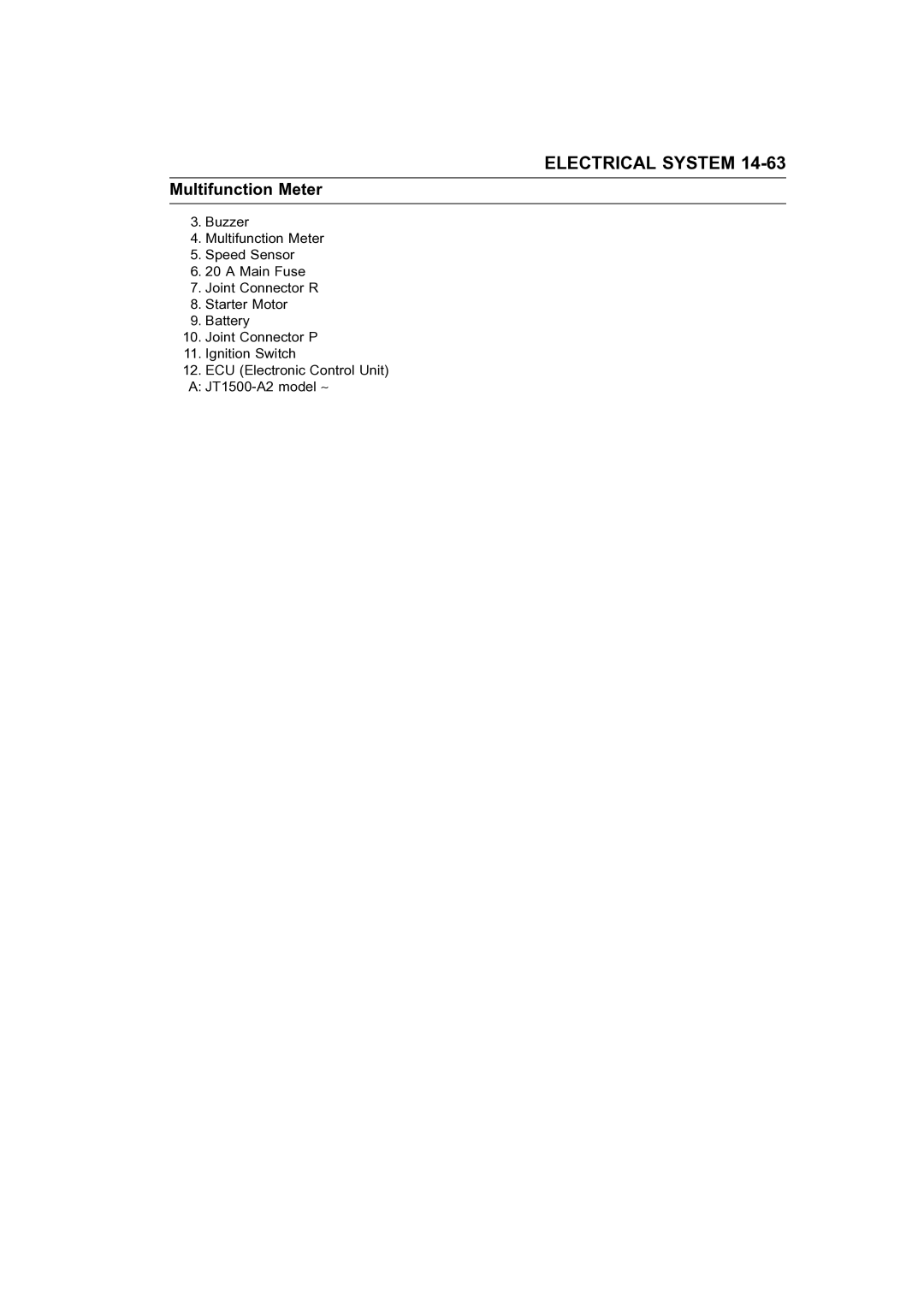 Kawasaki STX-15F service manual Electrical System 