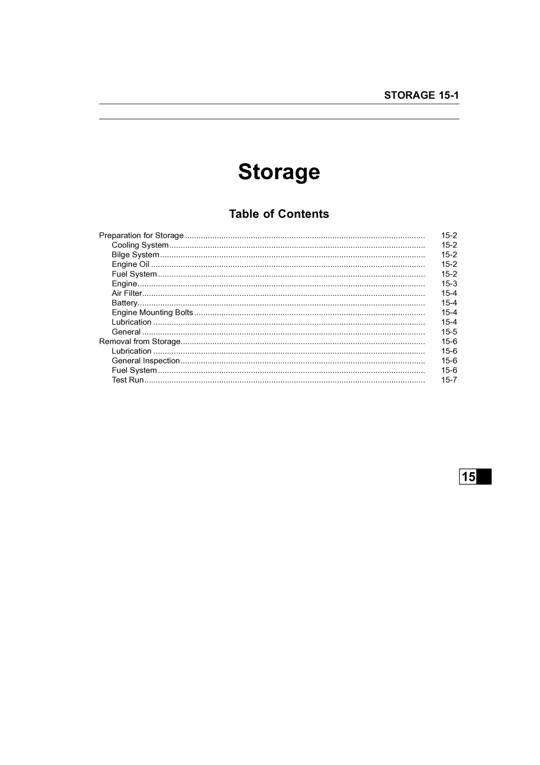 Kawasaki STX-15F service manual Storage 