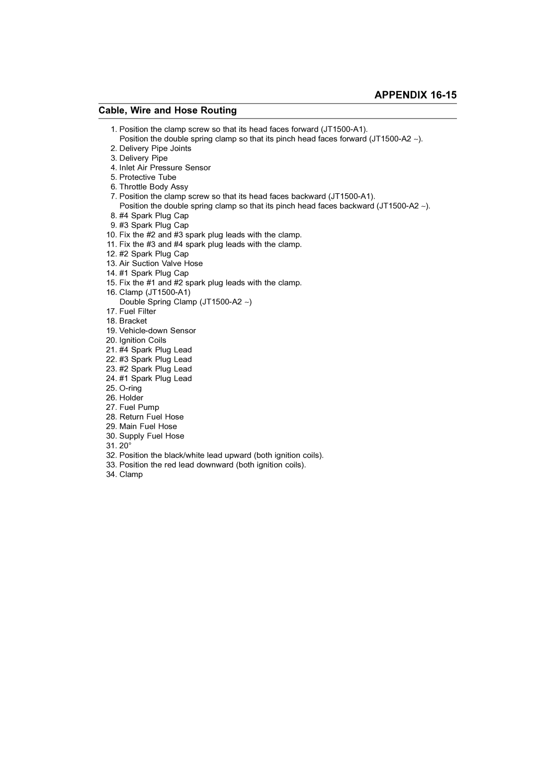 Kawasaki STX-15F service manual Appendix 