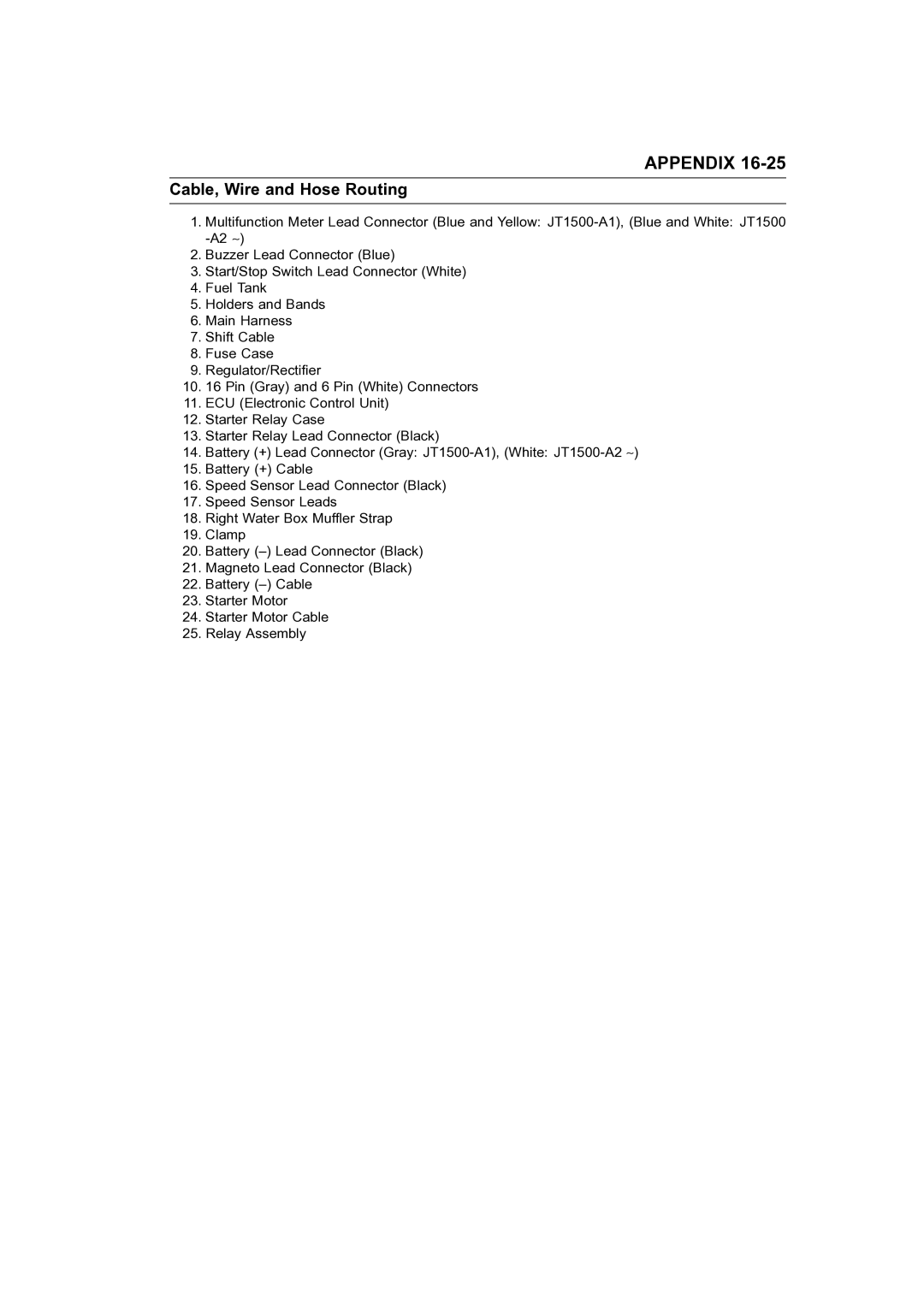 Kawasaki STX-15F service manual Appendix 