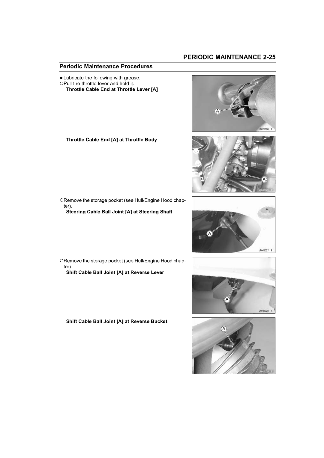 Kawasaki STX-15F service manual Steering Cable Ball Joint a at Steering Shaft 