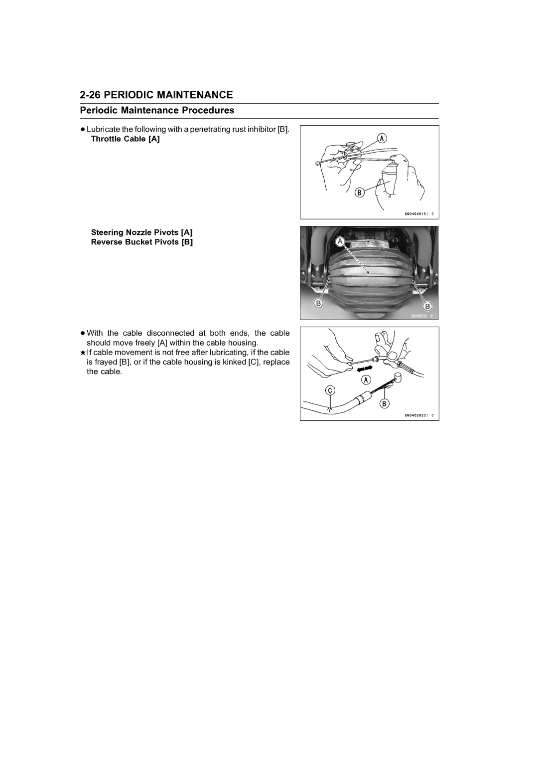 Kawasaki STX-15F service manual Lubricate the following with a penetrating rust inhibitor B 