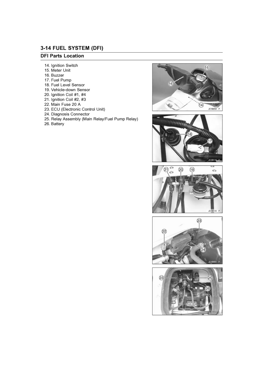 Kawasaki STX-15F service manual Fuel System DFI 