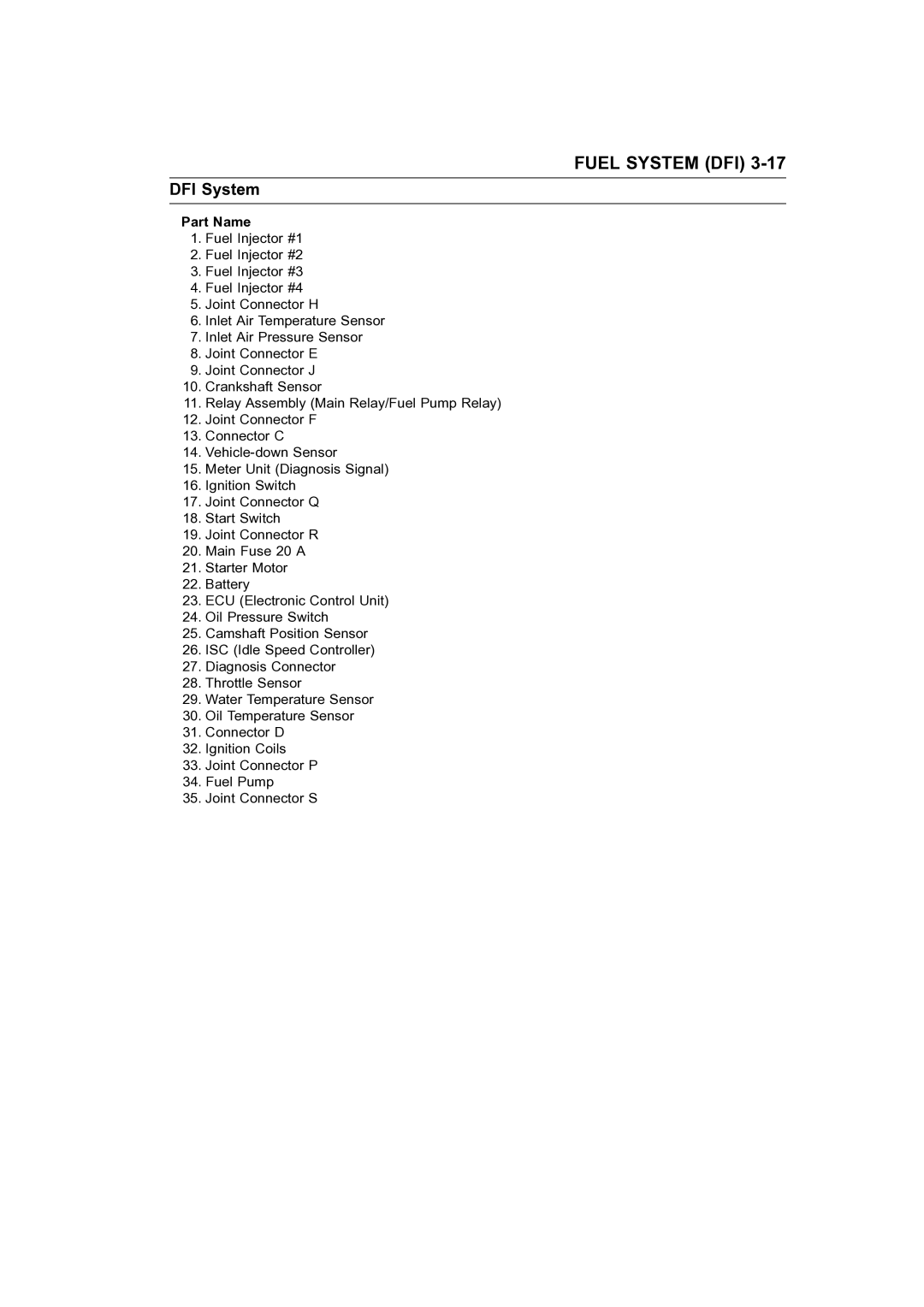 Kawasaki STX-15F service manual Part Name 