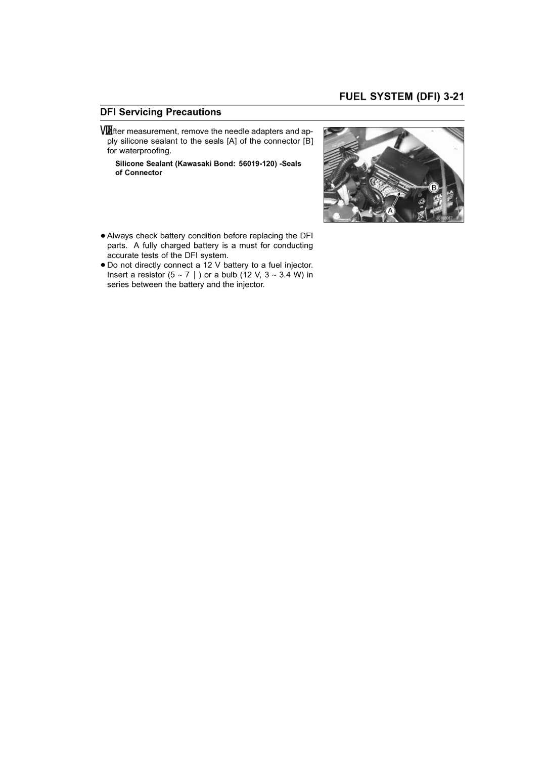 Kawasaki STX-15F service manual Silicone Sealant Kawasaki Bond 56019-120 -Seals Connector 