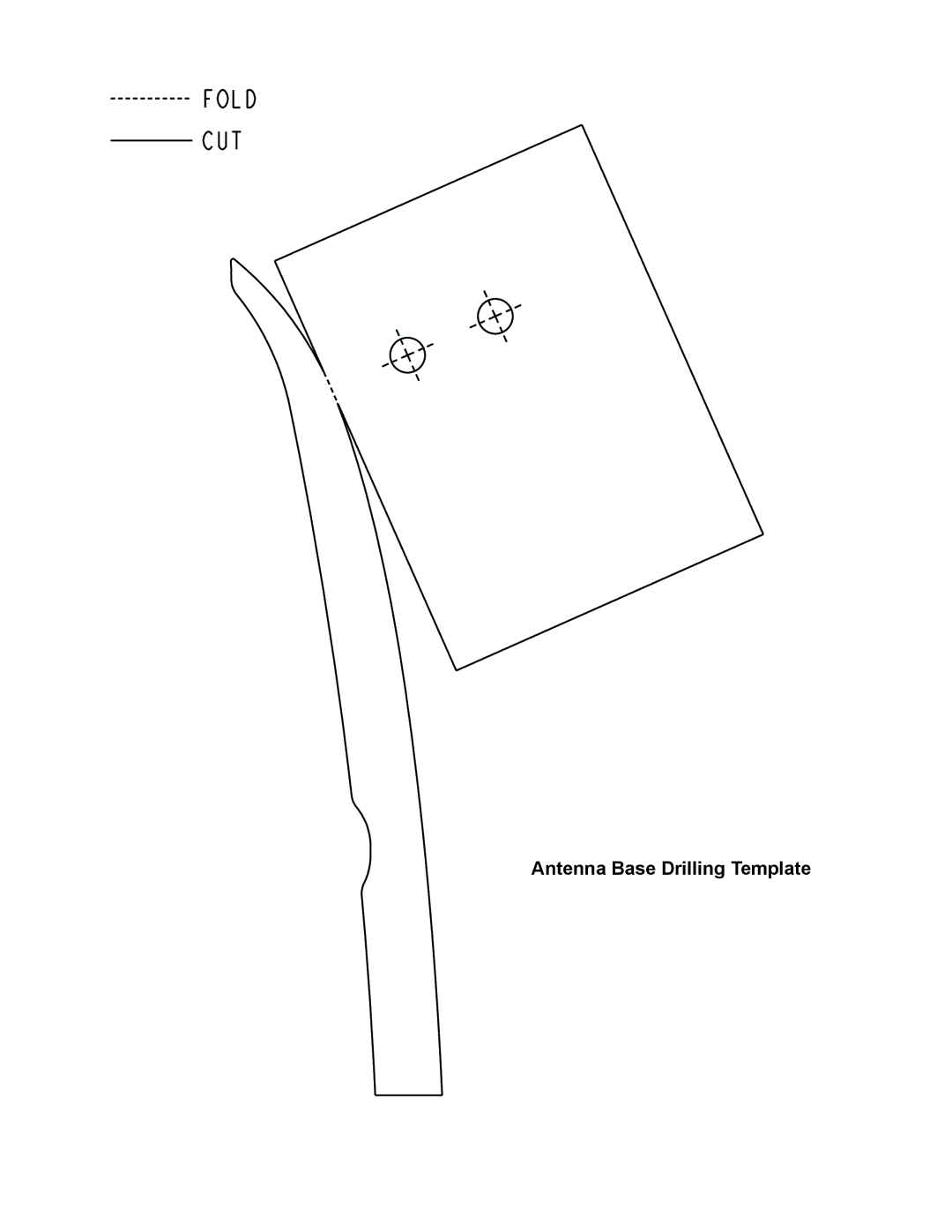 Kawasaki VULCAN 1700 VOYAGER installation instructions Antenna Base Drilling Template 