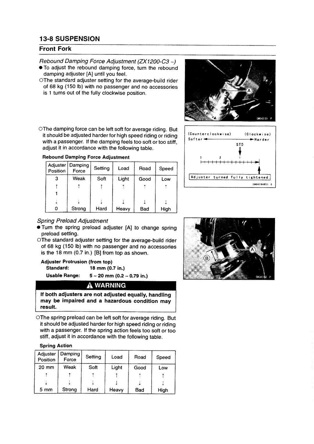 Kawasaki ZZR1200 manual 