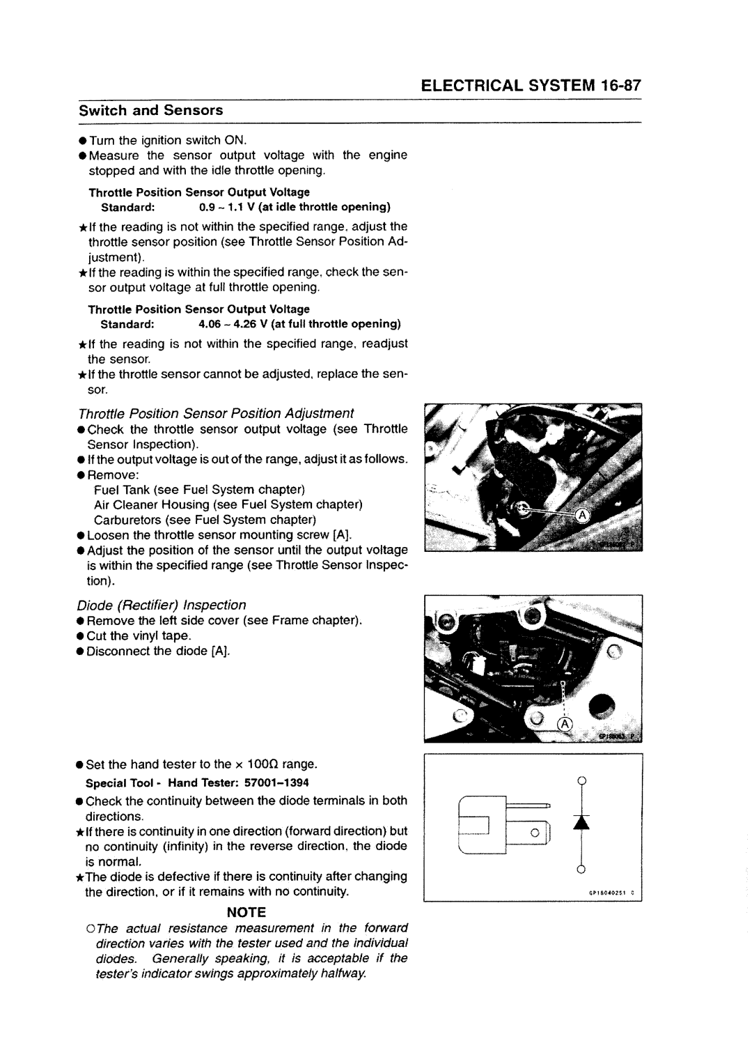 Kawasaki ZZR1200 manual 