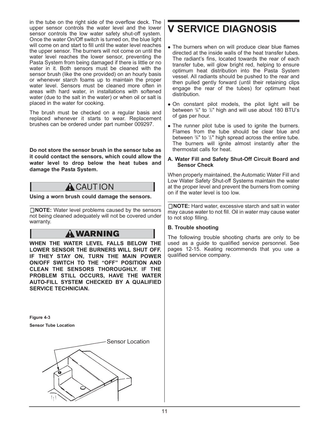 Keating Of Chicago 0107 service manual Service Diagnosis, Trouble shooting 