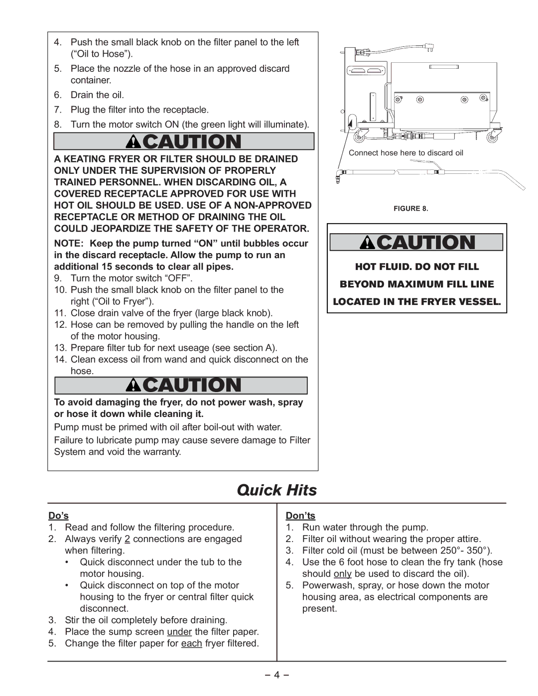 Keating Of Chicago 1-800 owner manual Do’s, Don’ts 