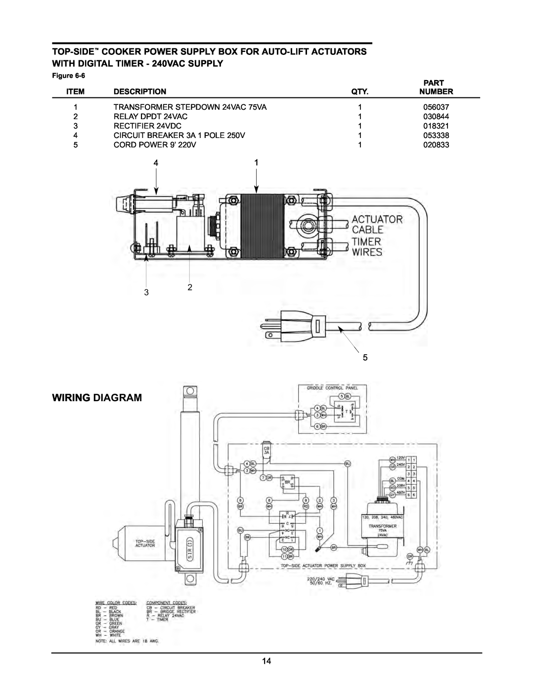 Keating Of Chicago 2005 user manual Wiring Diagram, WITH DIGITAL TIMER - 240VAC SUPPLY 