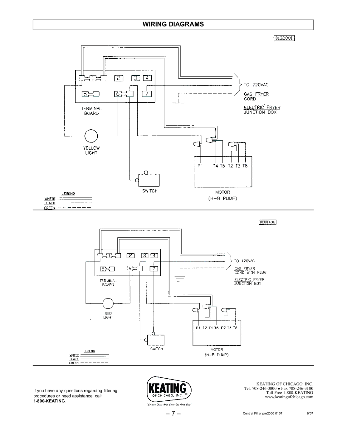 Keating Of Chicago Hands Free manual Wiring Diagrams 