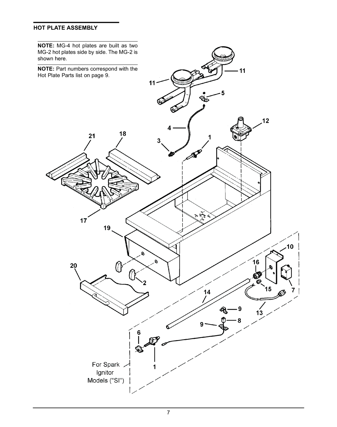 Keating Of Chicago MG-2, MG-4 service manual HOT Plate Assembly 