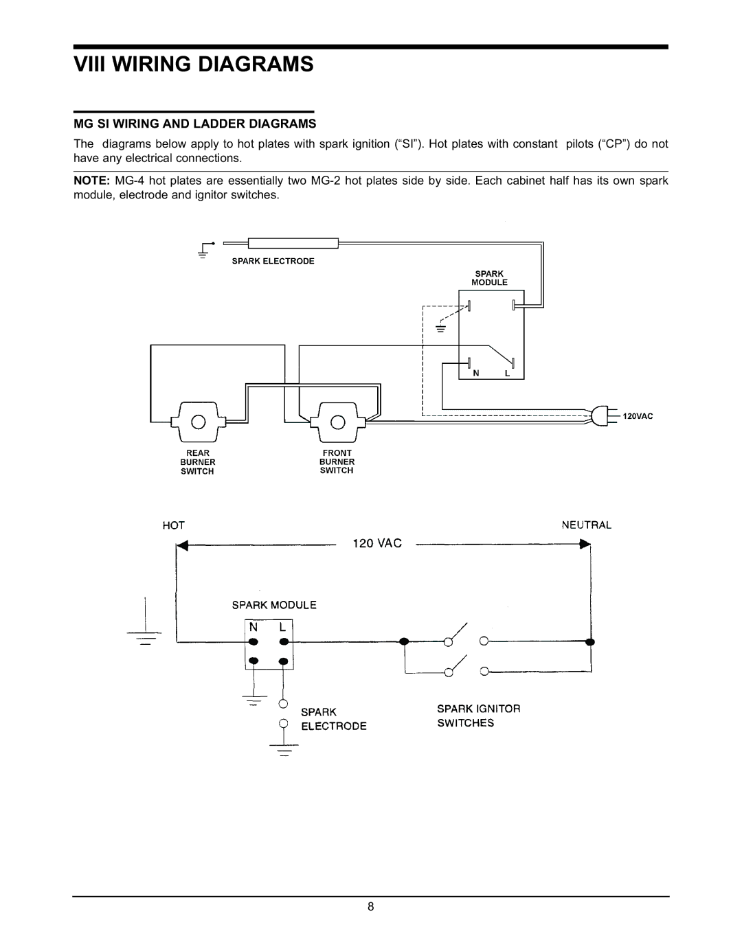 Keating Of Chicago MG-4, MG-2 service manual Viii Wiring Diagrams, MG SI Wiring and Ladder Diagrams 