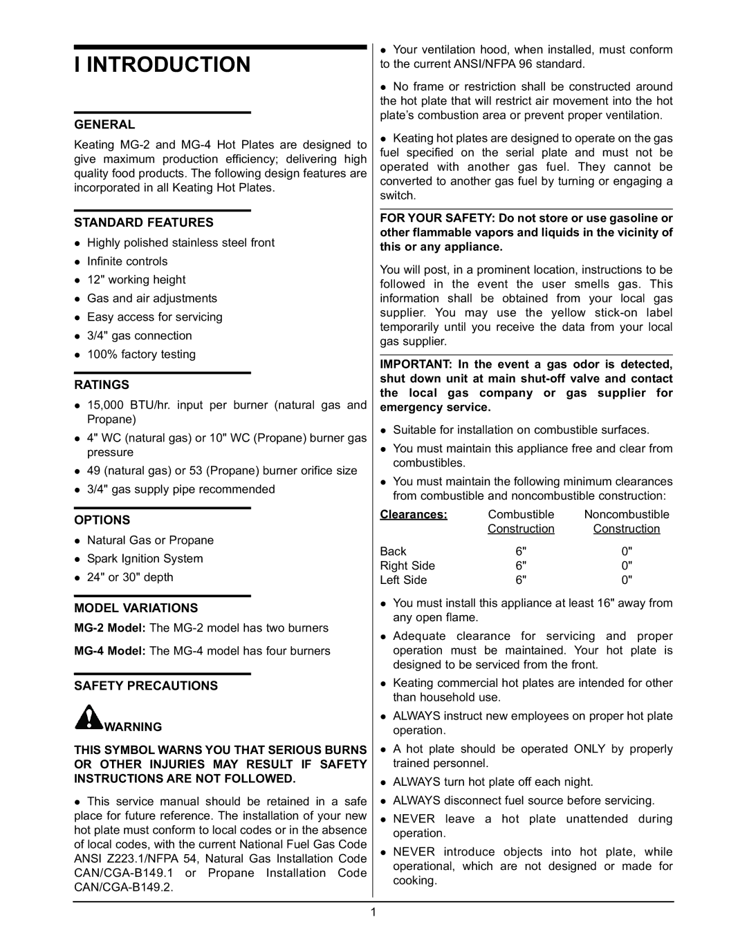 Keating Of Chicago MG-2, MG-4 service manual Introduction 