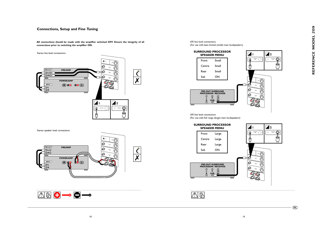 KEF Audio 209, 208 manual Connections, Setup and Fine Tuning 