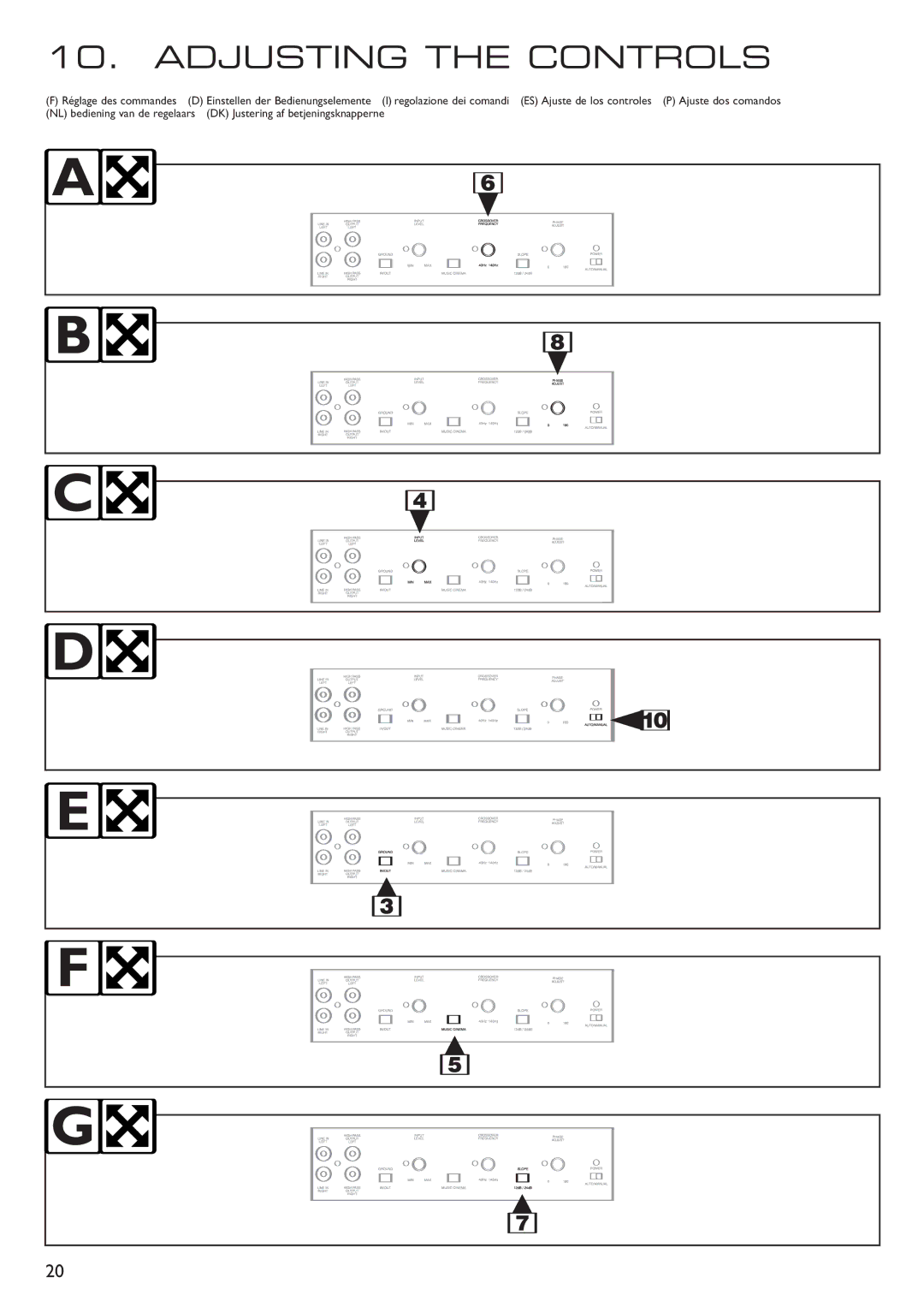 KEF Audio 290149ML installation manual Adjusting the Controls 