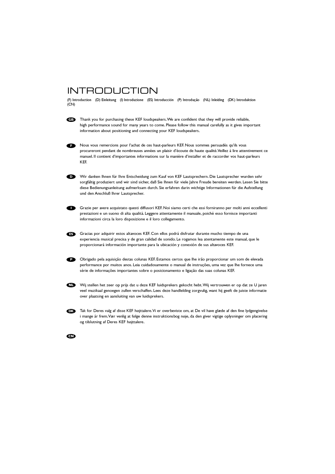 KEF Audio 3001 installation manual Introduction 