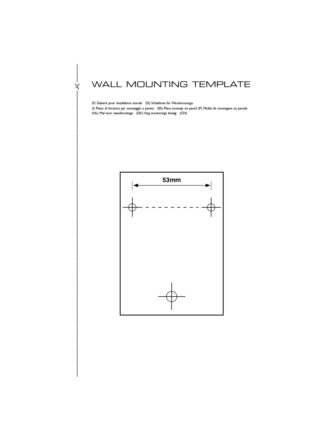 KEF Audio 3001 installation manual Wall Mounting Template 