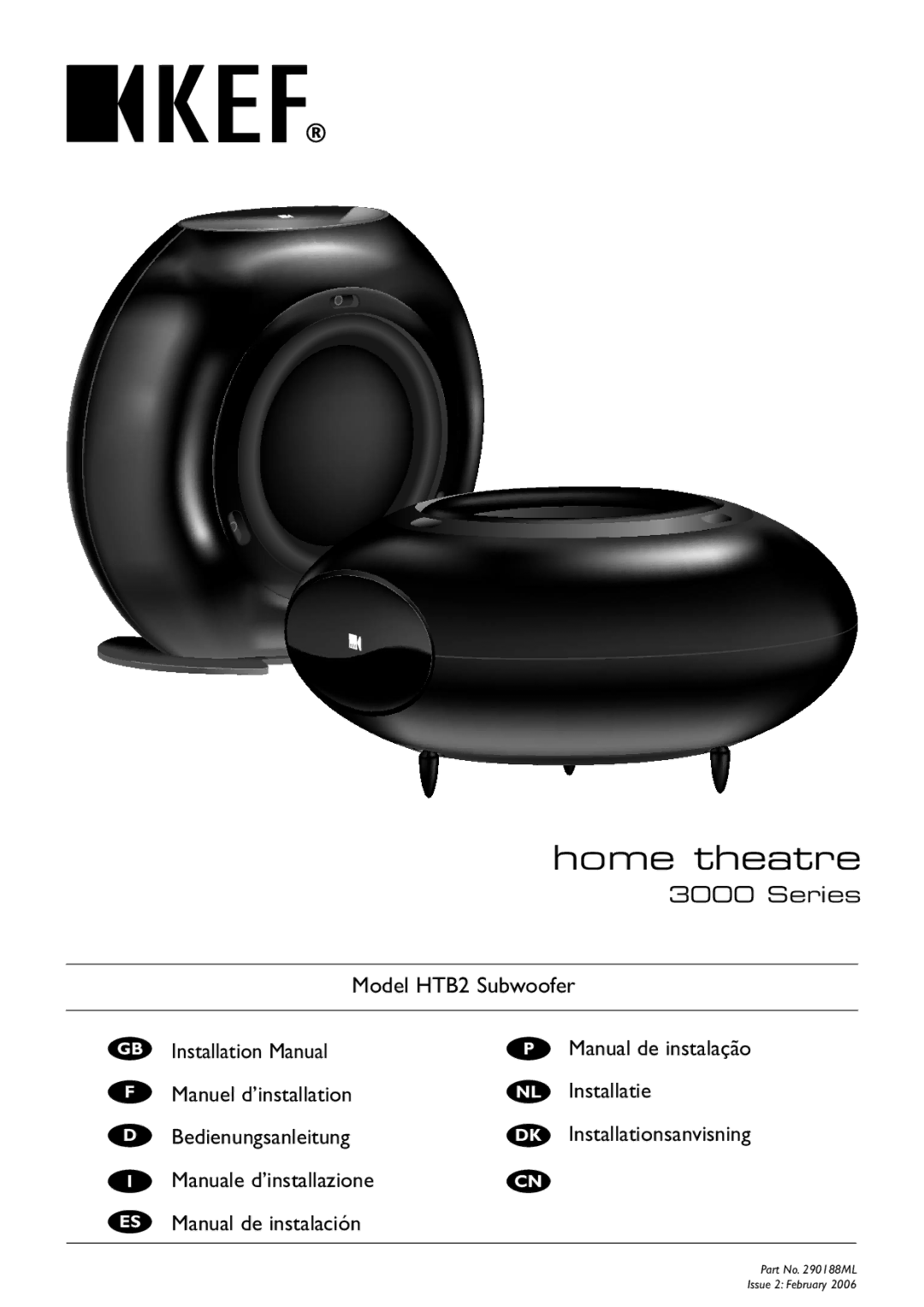 KEF Audio HTB2 installation manual Home theatre 