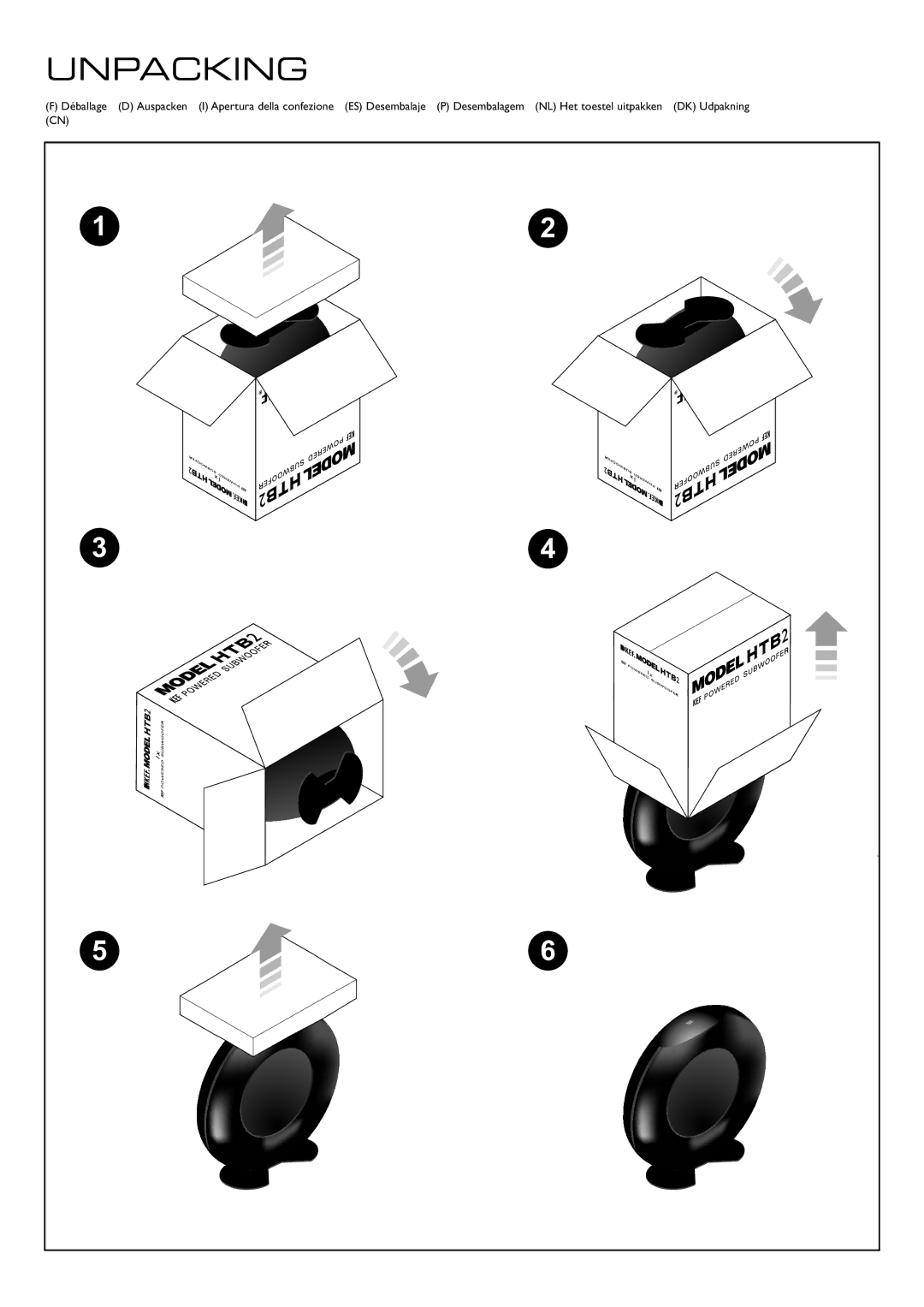 KEF Audio HTB2 installation manual Unpacking 