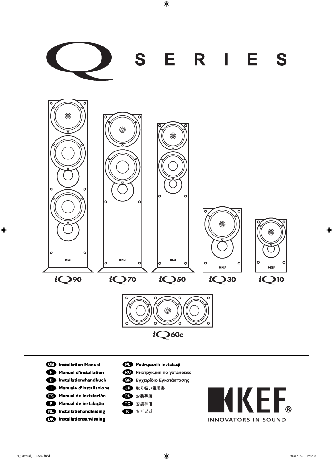 KEF Audio IQ50 specifications Installation Manual, Podręcznik instalacji, Manuel d’installation, Installationshandbuch 