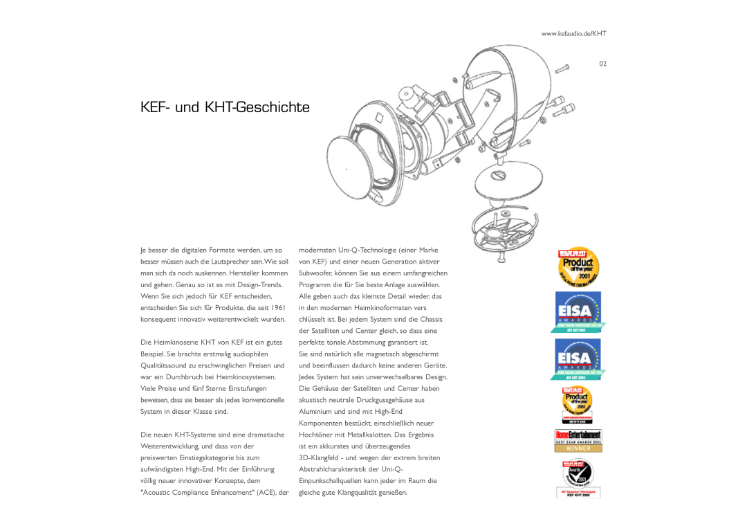 KEF Audio KHT9000 ACE, KHT2005.2, KHT1005 manual KEF- und KHT-Geschichte, ist ein akkurates und überzeugendes 