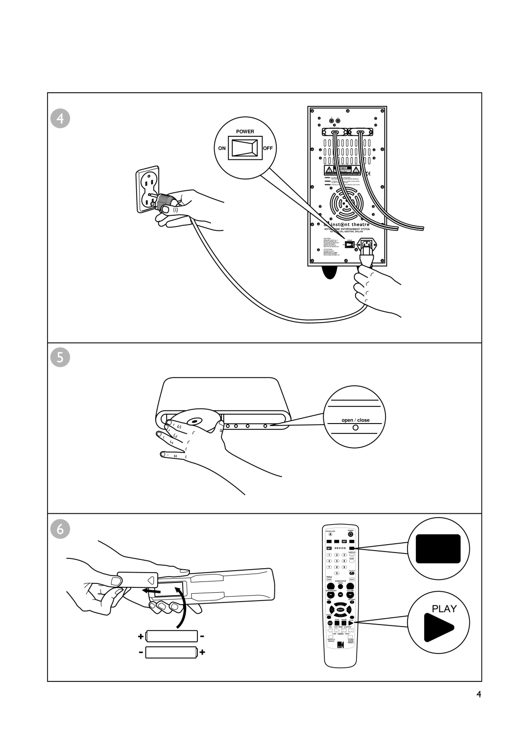 KEF Audio KIT100 installation manual Power Onoff 