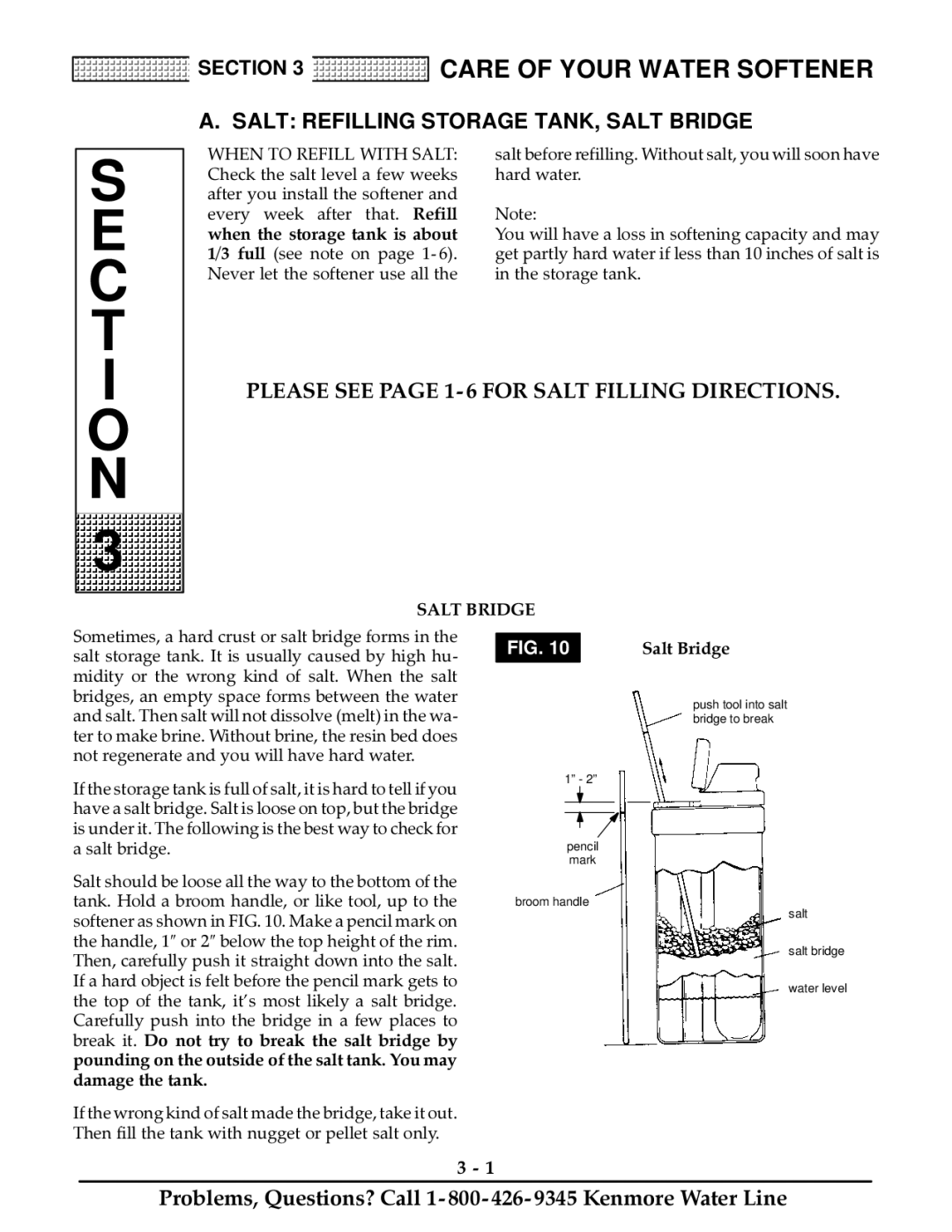 Kenmore 100, 150 owner manual Salt Refilling Storage TANK, Salt Bridge, +1 72 5,// ,7+ 6$/7, Kdug Zdwhu, $/7 %5 