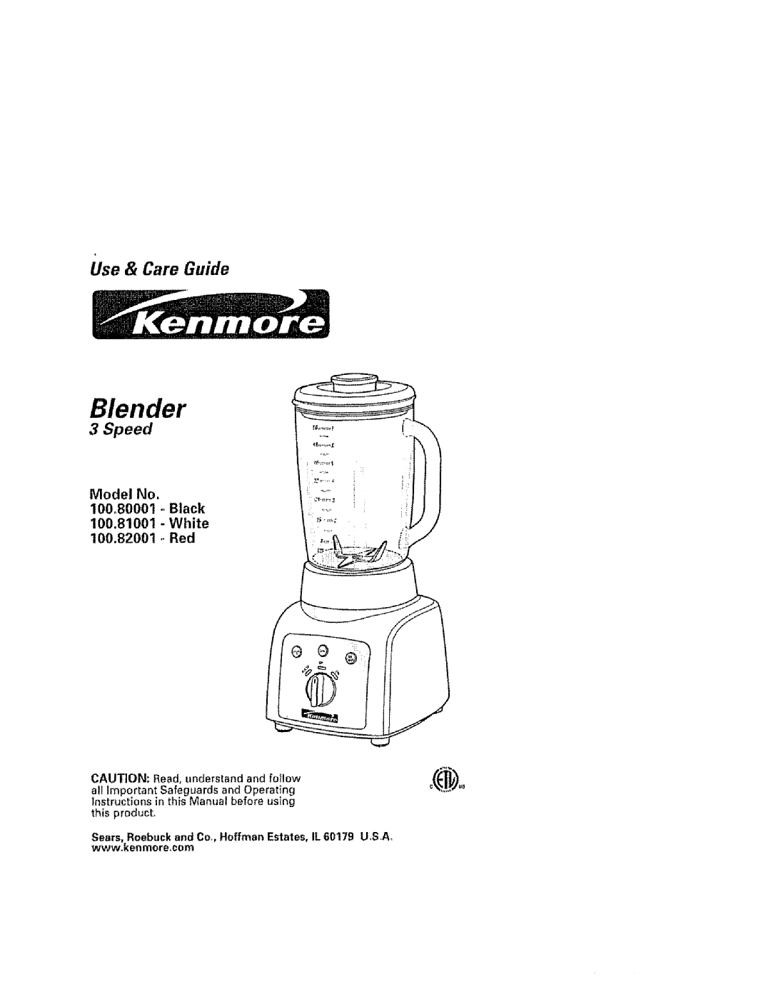 Kenmore 100.80001, 100.82001, 100.81001 manual Blender, This product 