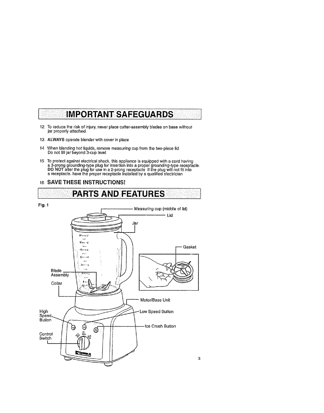 Kenmore 100.82001, 100.80001, 100.81001 manual Save These INSTRUCTIONSt, FTg 