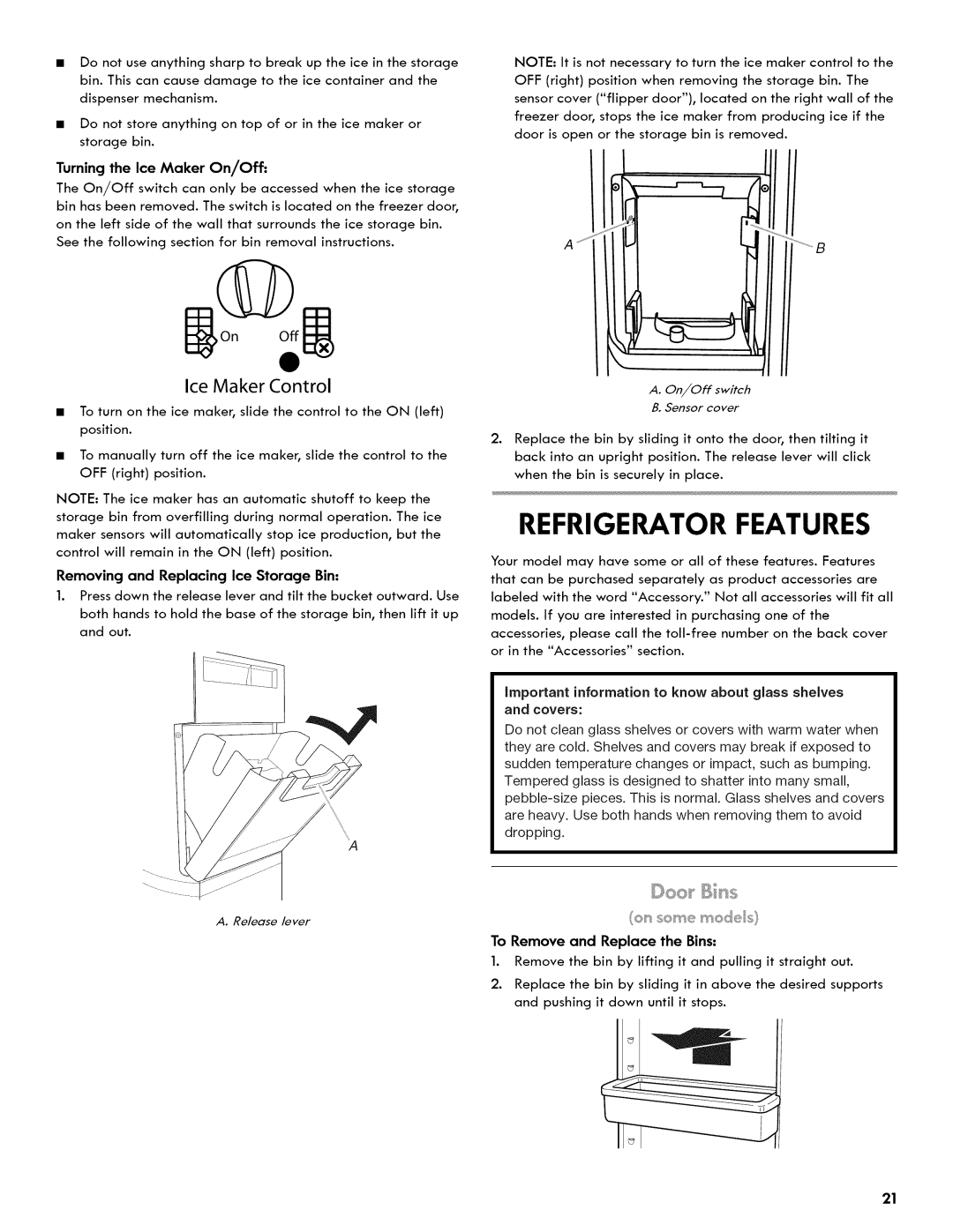 Kenmore 106.511800 manual Ice Maker Control, Cssmemo8cs, Turning the Ice Maker On/Off 