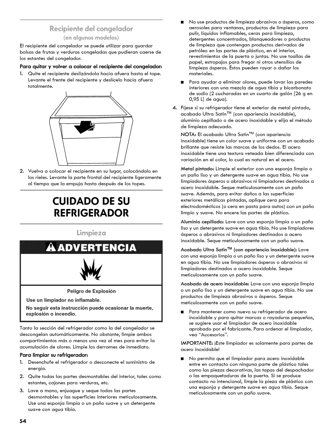 Kenmore 106.511800 manual Cuidado DE SU 