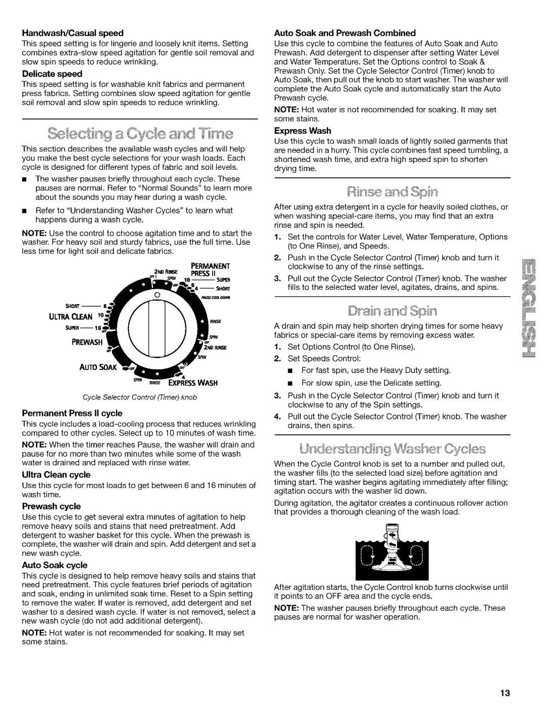 Kenmore 110.24975 manual Permanent, Ultraclean 