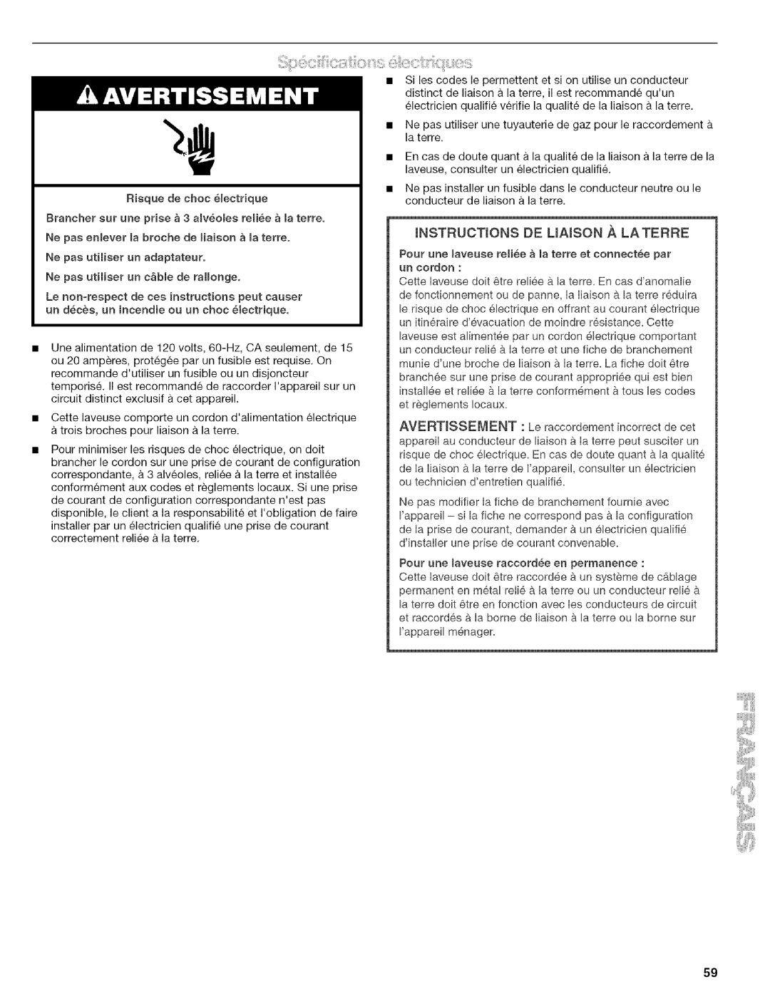 Kenmore 110.4646, 110.4647 manual Instructons DE Liaison , LA TEliRE 