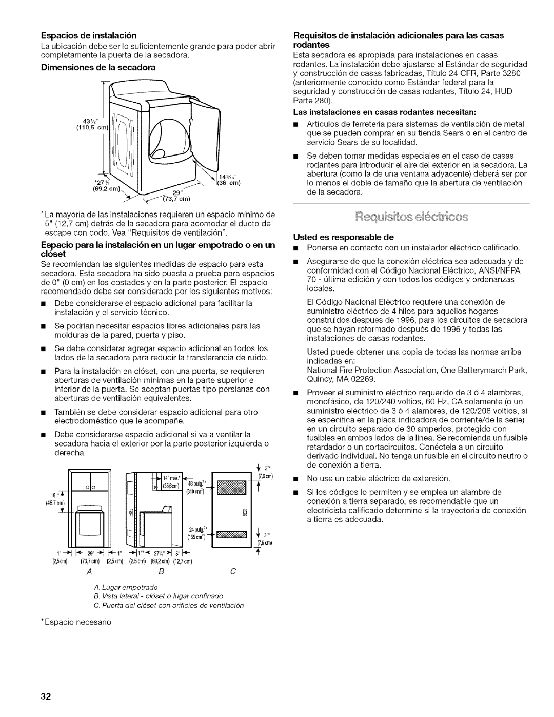 Kenmore 110.6703, 110.6704 manual Re u si tos e cldcos, Usted es responsable de 