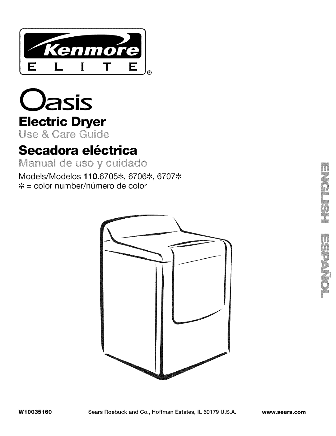 Kenmore 110.6706, 110.6707, 110.6705 manual Oasis 