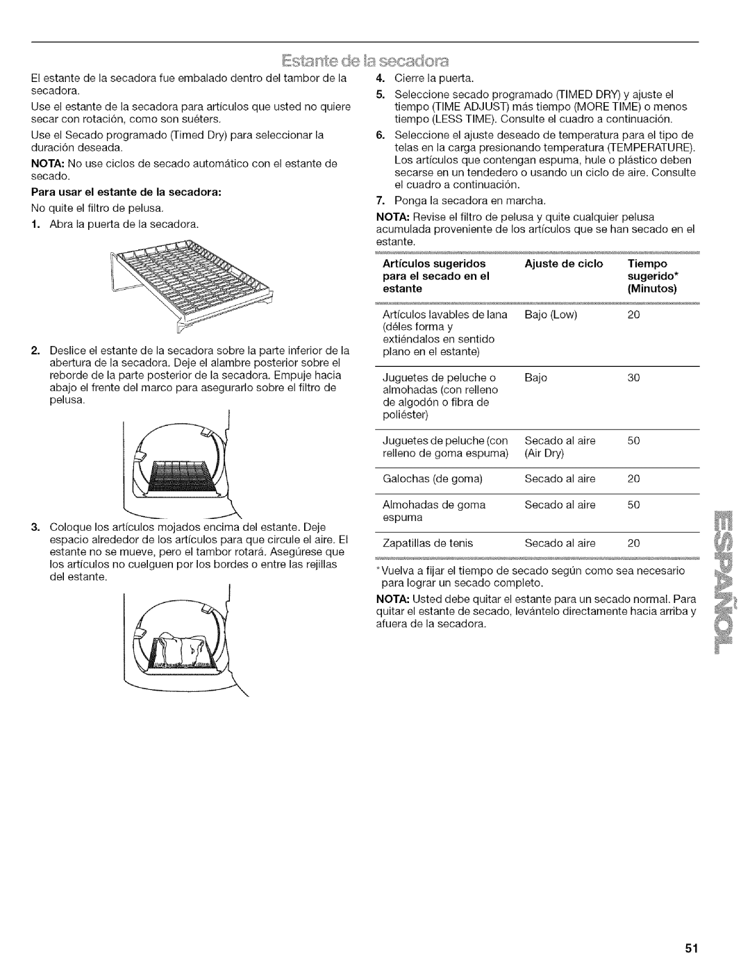 Kenmore 110.6707, 110.6706, 110.6705 manual Estante 