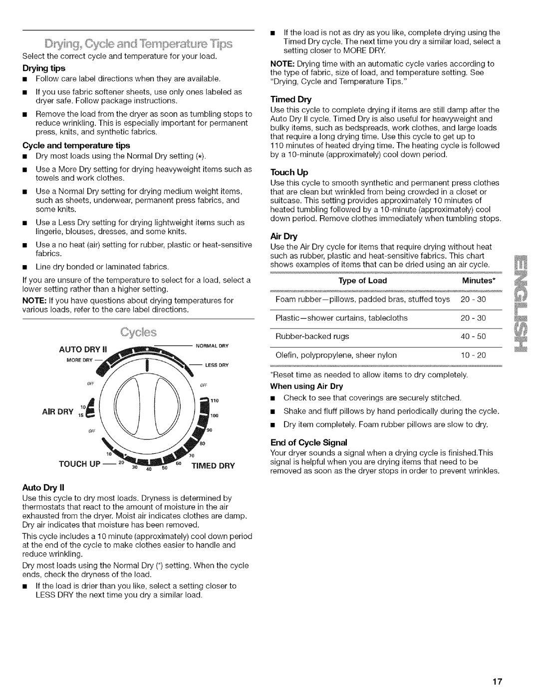 Kenmore 110.88732 manual Touch UP 