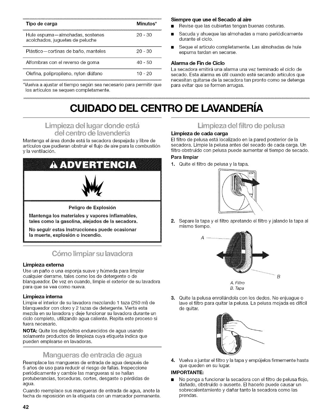 Kenmore 110.88732 manual Importante 