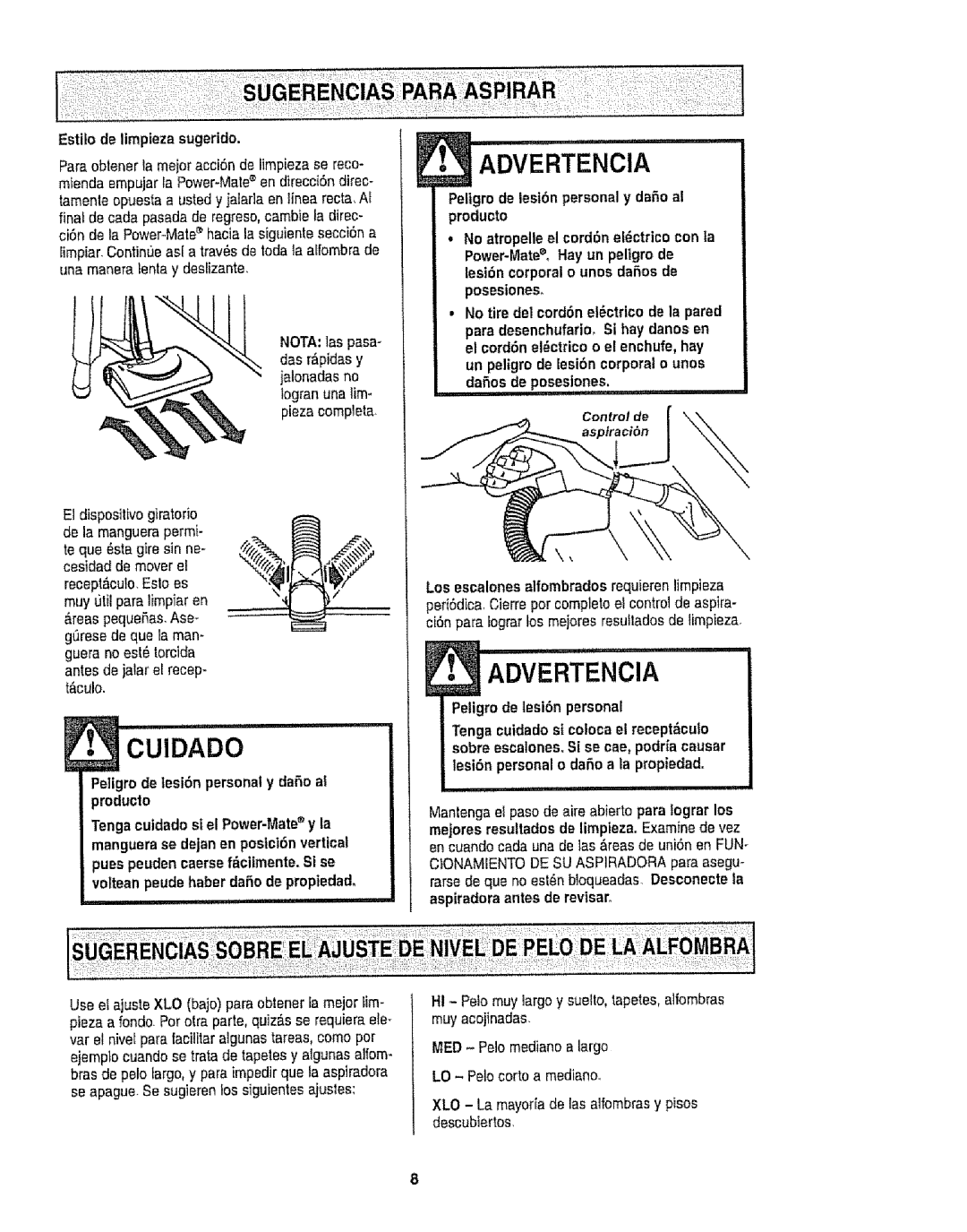 Kenmore 116.22813, 116.22812 Advertenoia, El cordon el#ctrico o e! enchufe, hay, Un peigro de lesion corporal o unos 